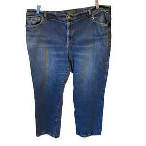 Lauren Ralph Lauren Blue Jeans Classic Straight Women Plus Size 20W Pockets